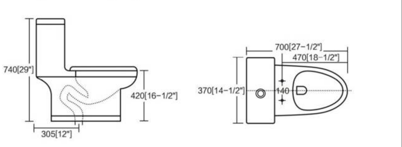 Toilette FLOW — Essential — Dessin technique