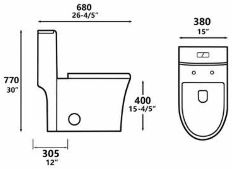 Toilette ETERNIA — Essential — Dessin technique